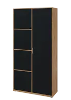 KSR6-82 P skříň šatní, 1x výsuvné ramínko, 4x dvířka, 2053x1022x400 mm, provedení pravé, dub lite/če